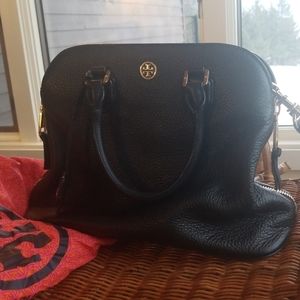 Tory Burch black satchel with crossbody strap